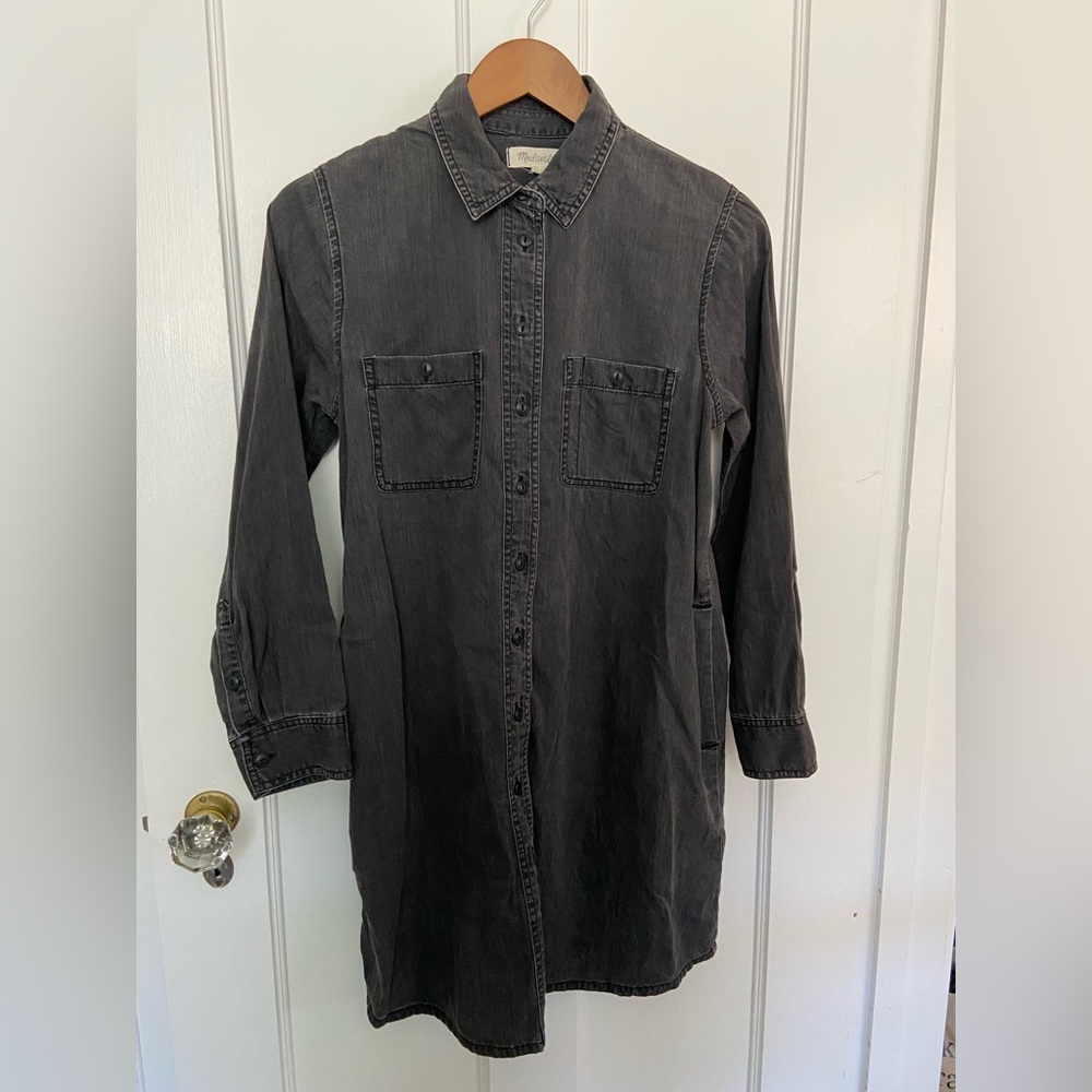 MADEWELL Black Denim Shirtdress size M